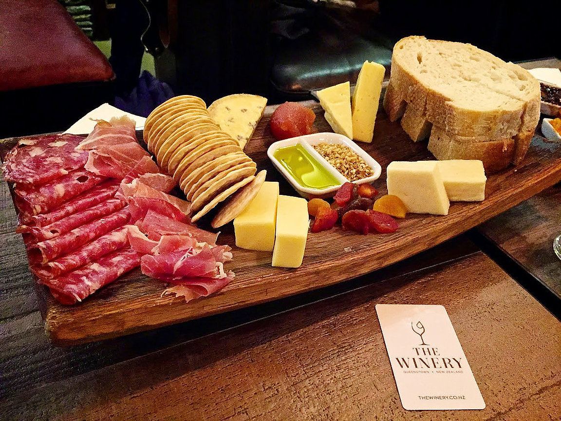 Meat and cheese platter at The Winery, Queenstown