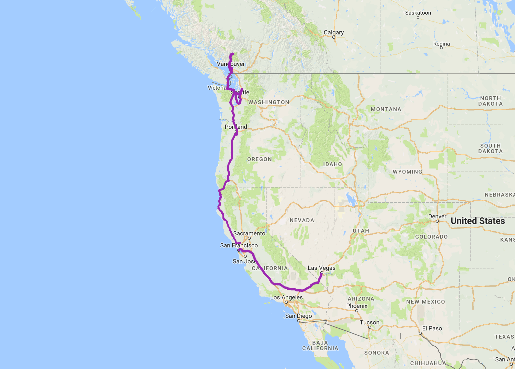 Google Maps Timeline: actual GPS data of where we drove