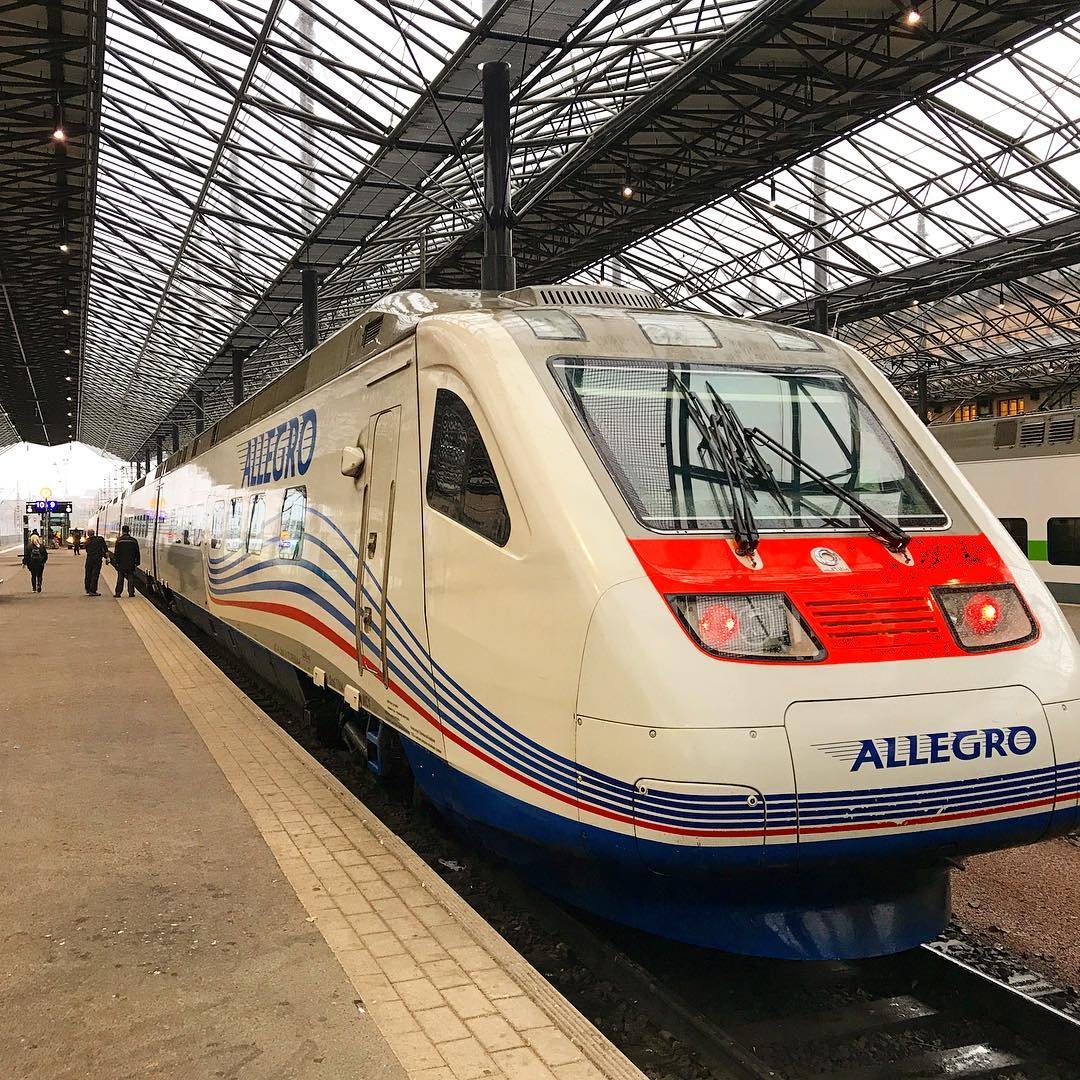 The Allegro train at Helsinki station