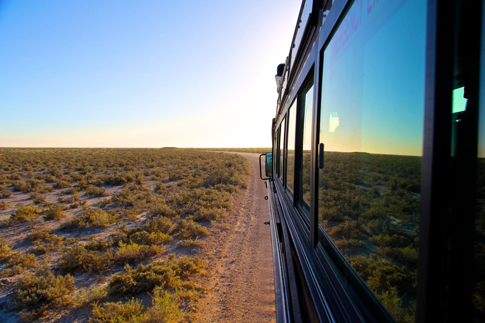 Driving through Etosha NP