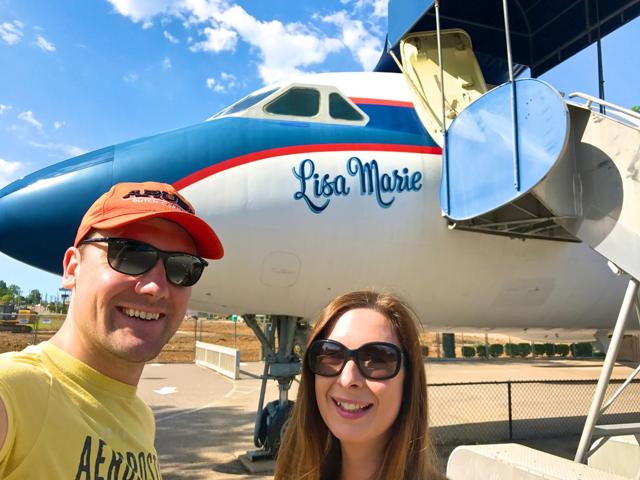 Stephen and I next to the Lisa Marie airplane